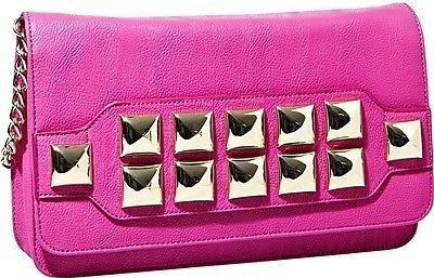 Betsey Johnson Stud Muffin Too Clutch Shoulder Bag Oyster/Hibiscus-NWT-SRP:$88