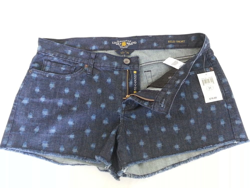Women's Lucky Brand Denim Riley Frayed Short Size 12 (31)-NWT-SRP: $79.00