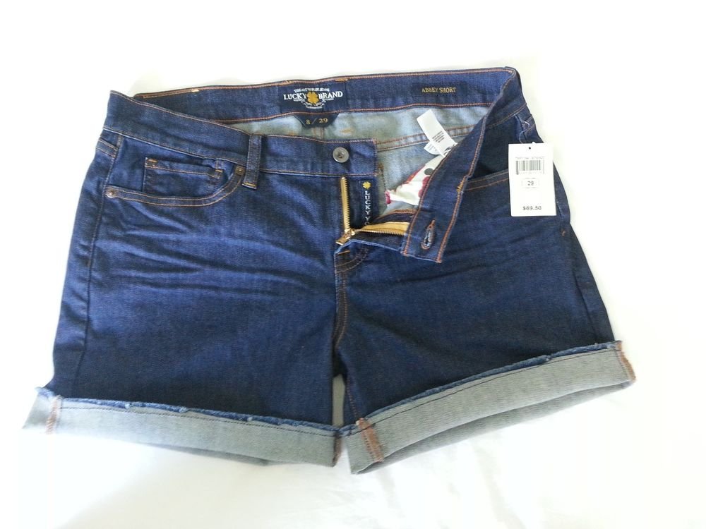 Women's Lucky Brand Denim Abbey Frayed Cuffed Short Size 8 (29)-NWT-SRP: $69.50