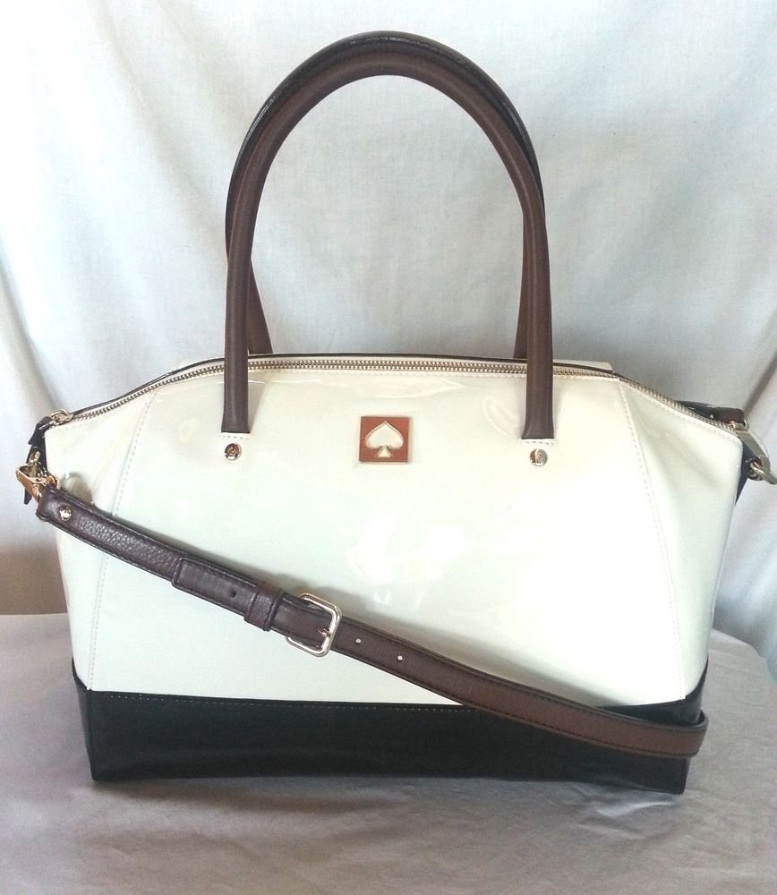 Kate Spade New York Kingsbury Park Large Catalina Bag Ice/Black-NWT: RP:$395