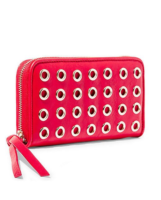 STEVE MADDEN HANDBAG BGROMET ZIP AROUND WALLET IN RED OR WHITE-NWT-RP $48