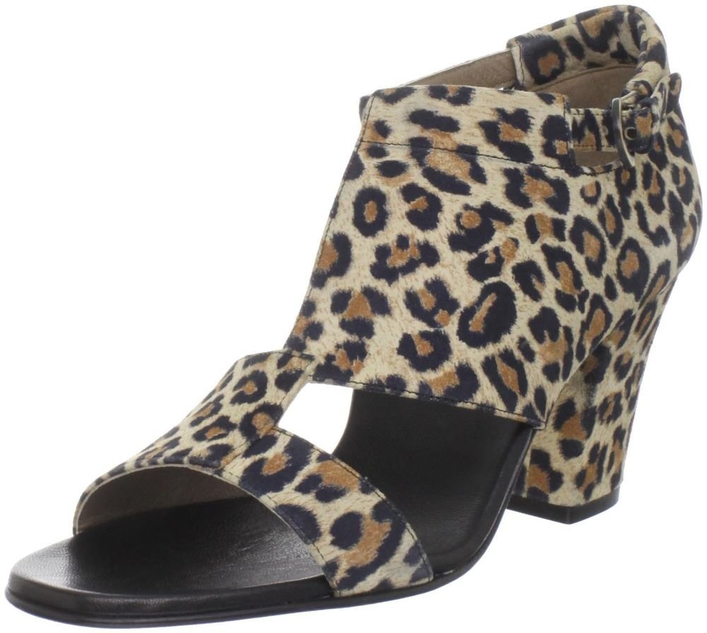 Anyi Lu Couture Comfort 'Electra' Sandal in Ivory Leopard Suede Size 39.5-NWT