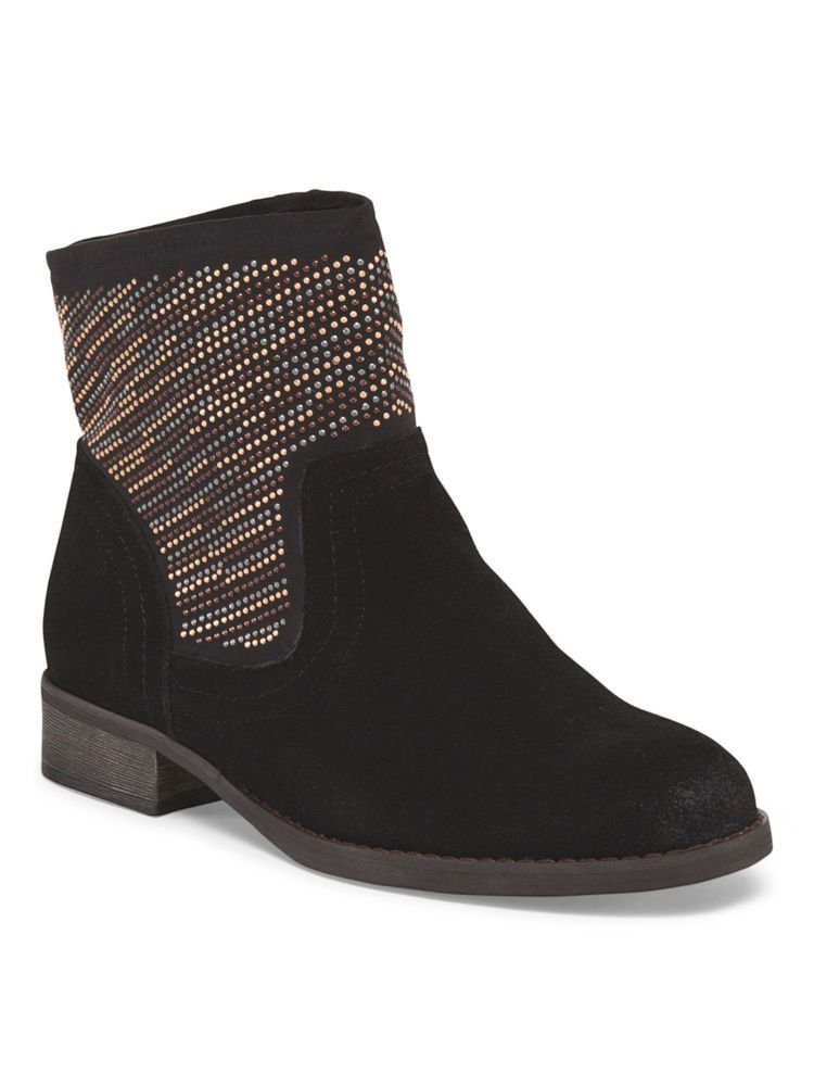 Carlos By Carlos Santana Alton Studded Suede Bootie-in Black or Brown-RP: $110