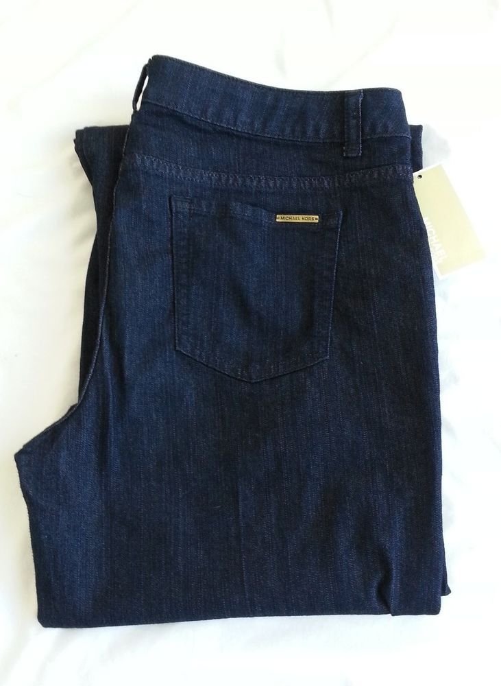 Michael Kors Wide-Leg Denim Trouser in Indigo Wash Size 10-NWT-RP: $125
