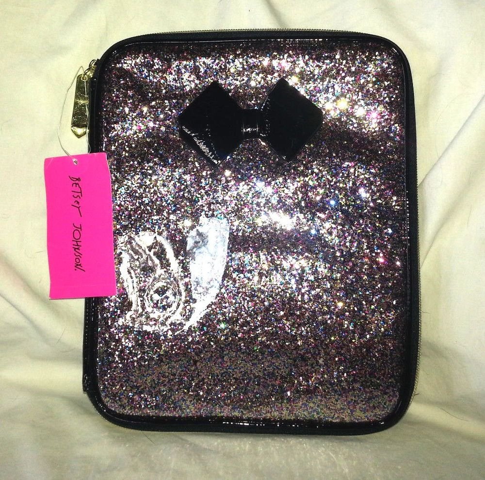 Betsey Johnson Zip Around Ereader/iPad/Kindle Multicolor Glitter Case-NWT-SRP$48