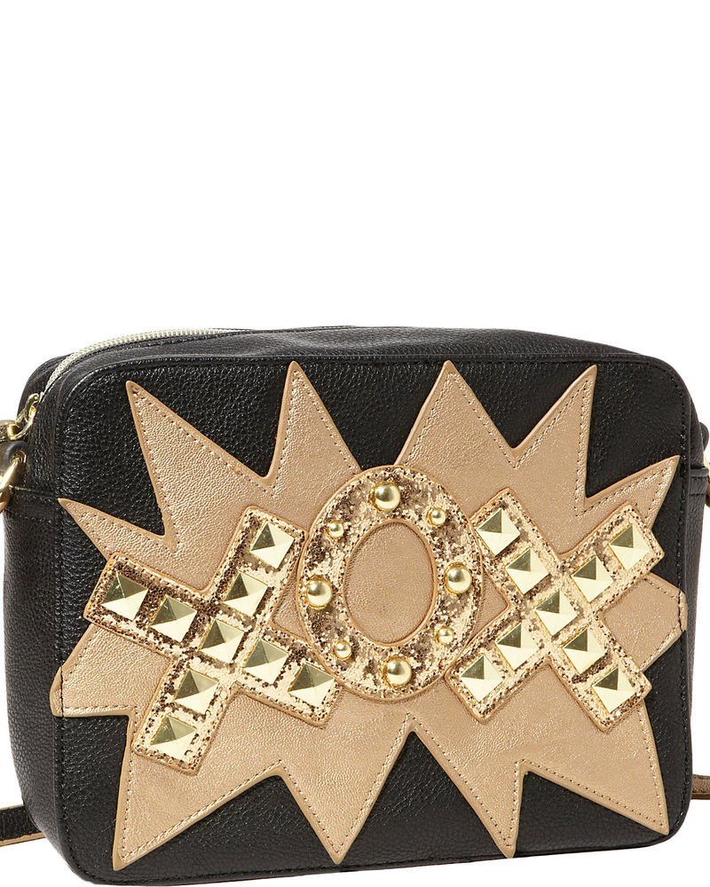 Betsey Johnson Handbags TTYL-XOX Studded Crossbody Bag in Black-NWT-RP: $78