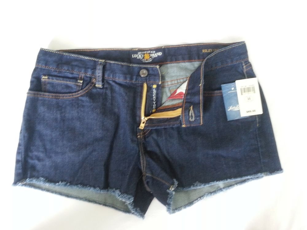Women's Lucky Brand Jeans Riley Short Size 10, 12, 14 Dark Wash-NWT SRP $69.50