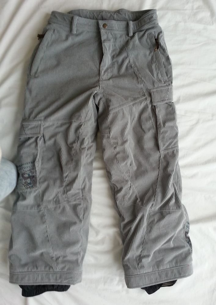 Obermeyer Grey Cord Ski or Snowboard Pants Junior's Size 12 Extended Wear System