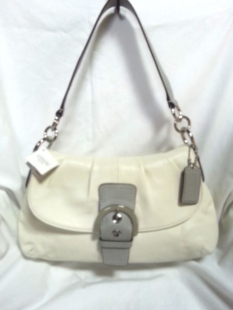 Authentic COACH Soho Soft Leather Hobo Shoulder Bag in White-NWT-SRP: $378
