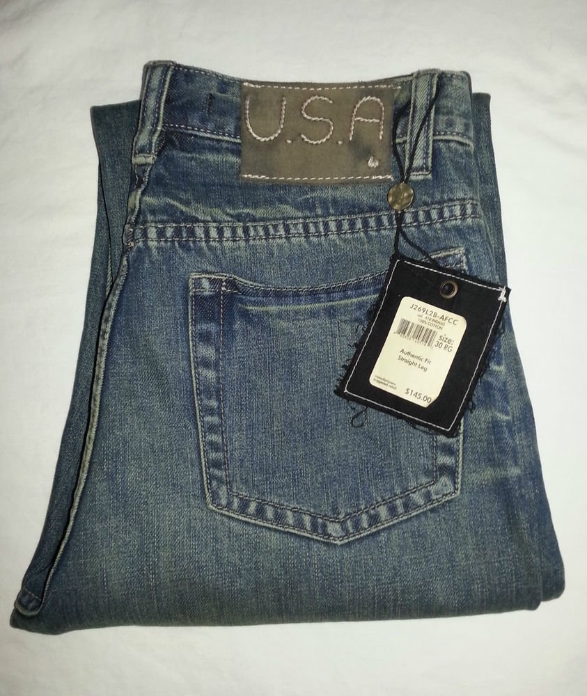 JOHN VARVATOS USA MENS JEANS STRAIGHT LEG SZ 30 X 32 AUTHENTIC FIT-NWT-SRP:$145