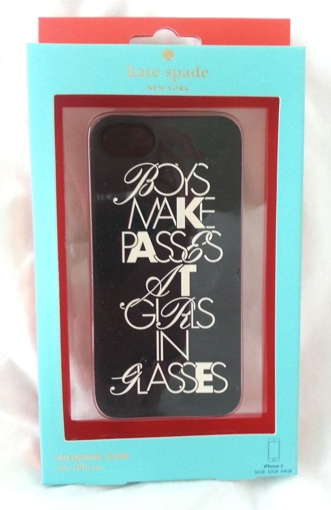 Kate Spade New York Boys Make Passes at Girls Glasses Silicone iPhone 5 case-NIB