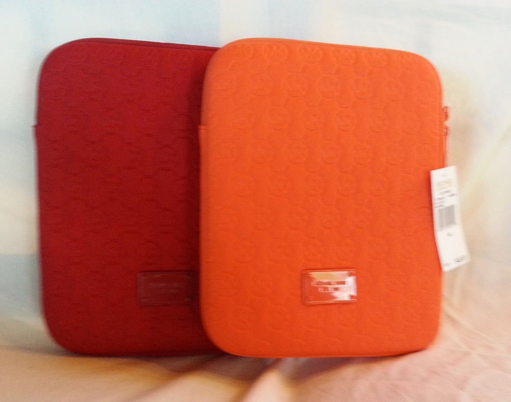Michael Kors Handbag Neoprene iPad/Ereader Case Red/Lime/Tangerine-NWT-SRP:$48