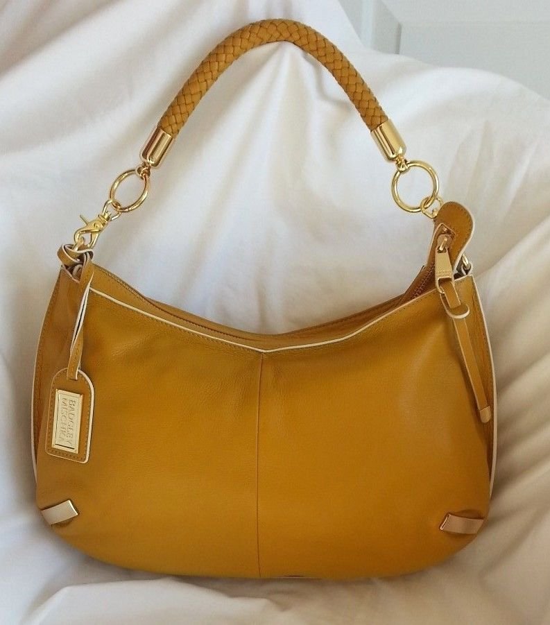 BADGLEY MISCHKA SOFT LEATHER FARISA HOBO SHOULDER BAG IN MARIGOLD-NWT- SRP: $365