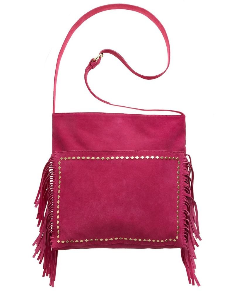 Steve Madden Suede BMANTRA Fringe Crossbody Bag in Fuchsia Pink-NWT-SRP:$128