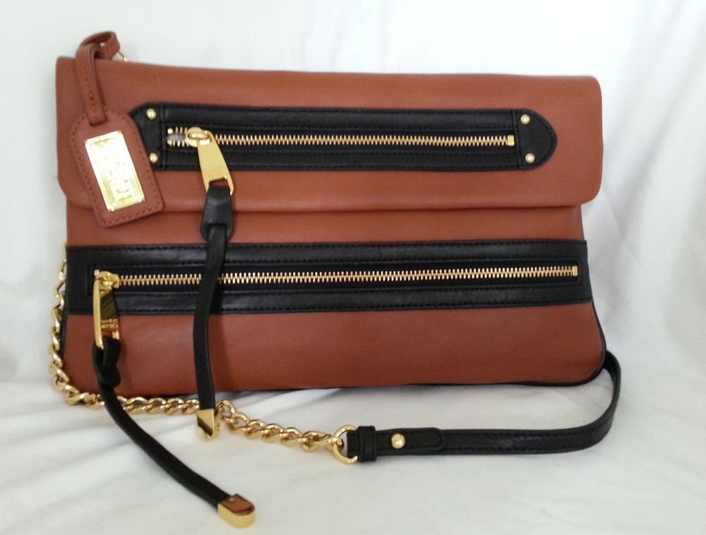 BADGLEY MISCHKA Handbag Mila Bi-color Leather Shoulder Bag/Clutch-NWT-RP: $335