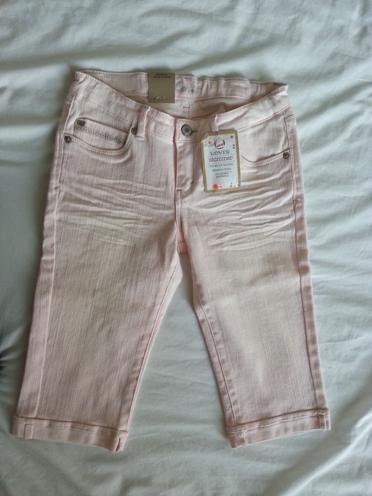 Levi's Girls Skimmer Adjustable Cropped Denim in Pink Size 14-NWT-SRP: $36