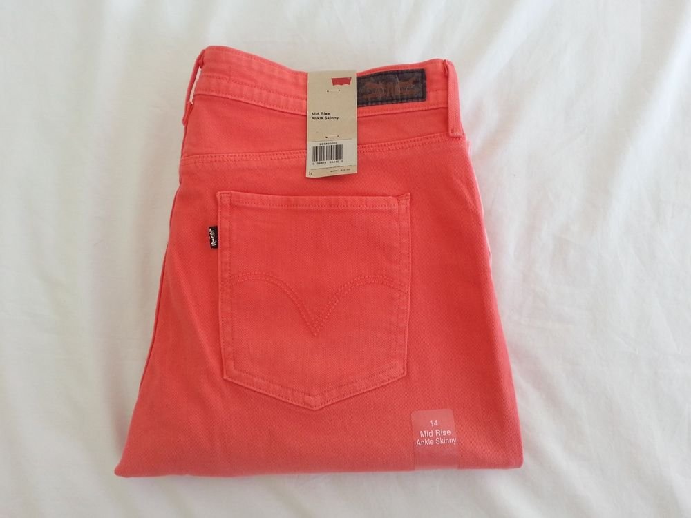 Women's Levi's Mid-Rise Ankle Slim Skinny Jean Two-Tone Pink Size 14-NWT-SRP:$54
