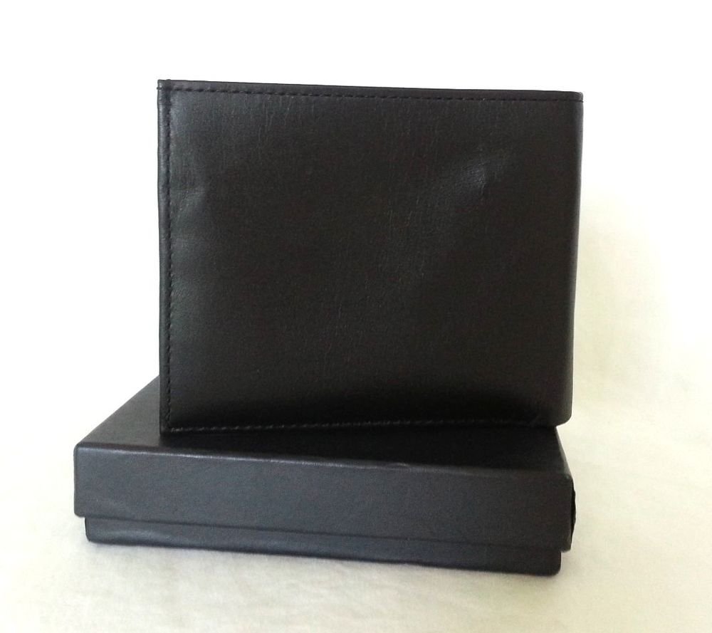 Polo Ralph Lauren Men's Soft, Flat Black Leather Wallet-NWT/Box-SRP: $120.00