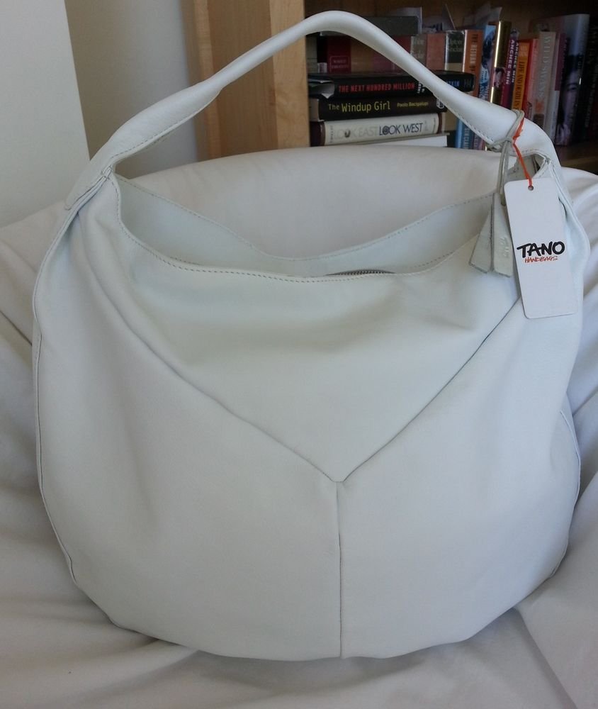 Tano Leather Forbidden Fruit Hobo Bag/Shoulder Bag Purse in White-NWT-SRP:$195