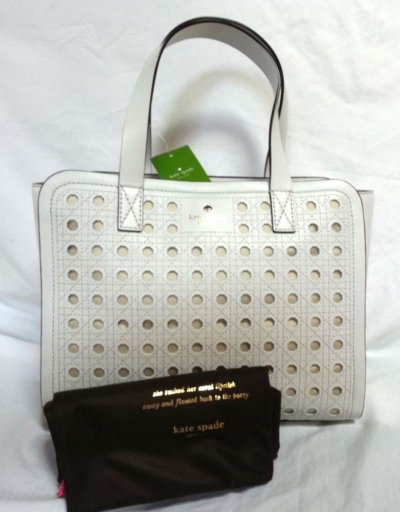 Kate Spade New York Patio Place Kimmie Fresh White Leather Tote Bag