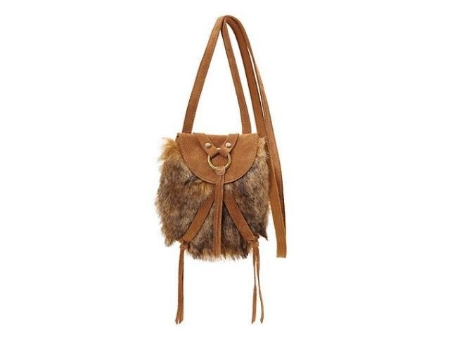 Lucky Brand Taluca Lake Mini Faux Fur Crossbody Bag Rust Suede