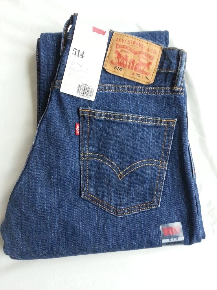 MEN'S LEVI'S 514 Slim, Straight Fit Dark Blue Jeans Sz 30 x 30
