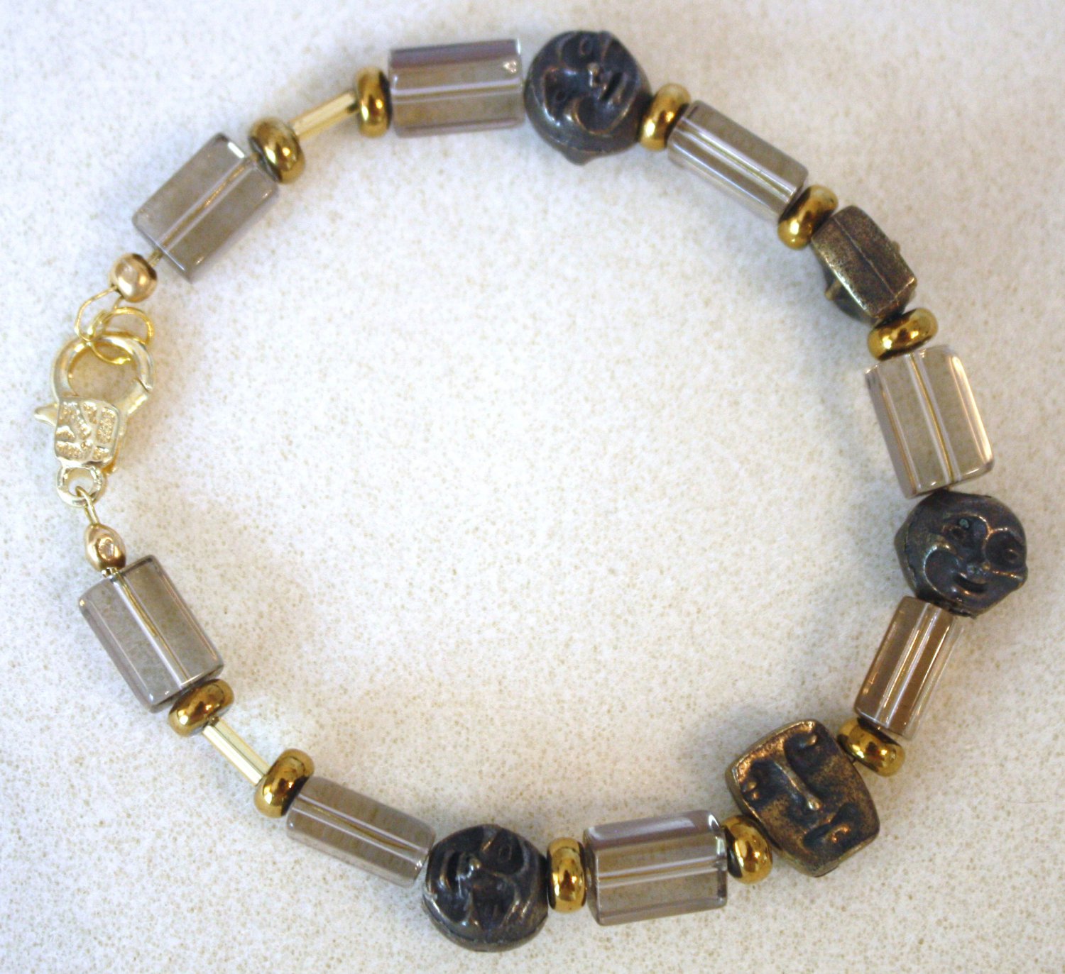 Metal Mask N' Glass Bracelet - Item #B5