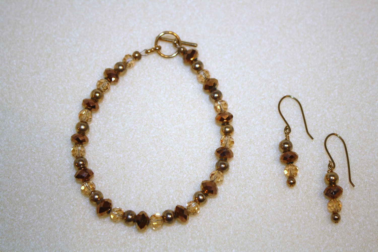 Golden Bling Bracelet & Earrings - Item #BES3