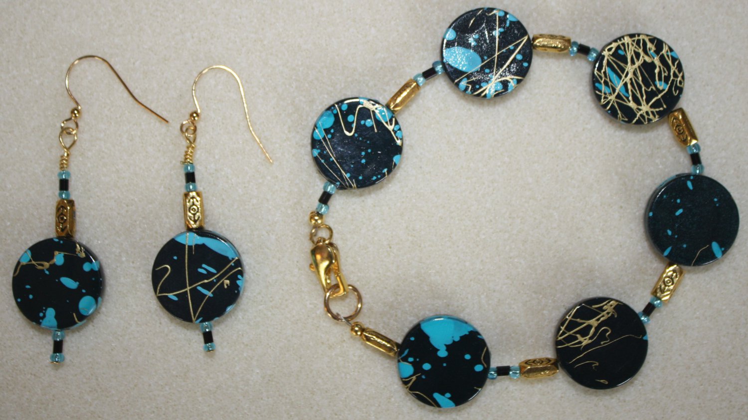 Paint Splatter Bracelet & Earrings - Item #BES18