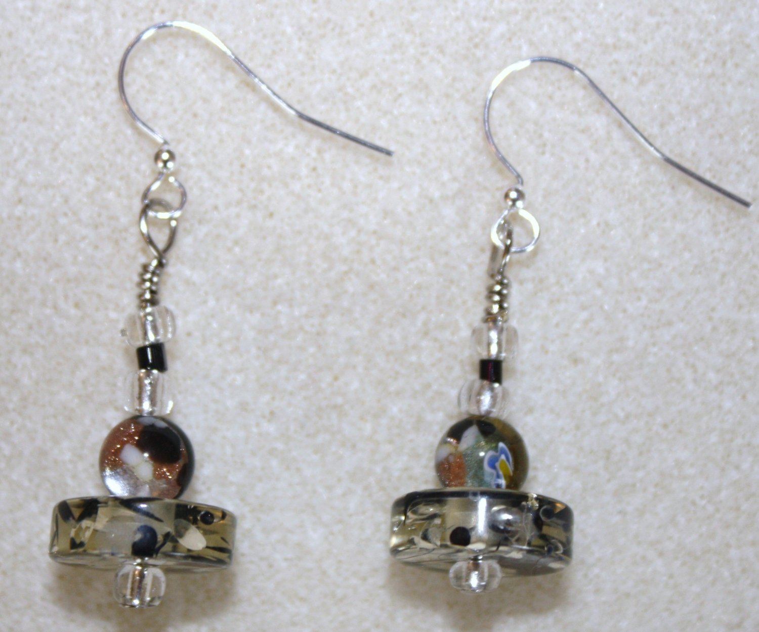 Lucite N' Millefiori Earrings - Item #E50