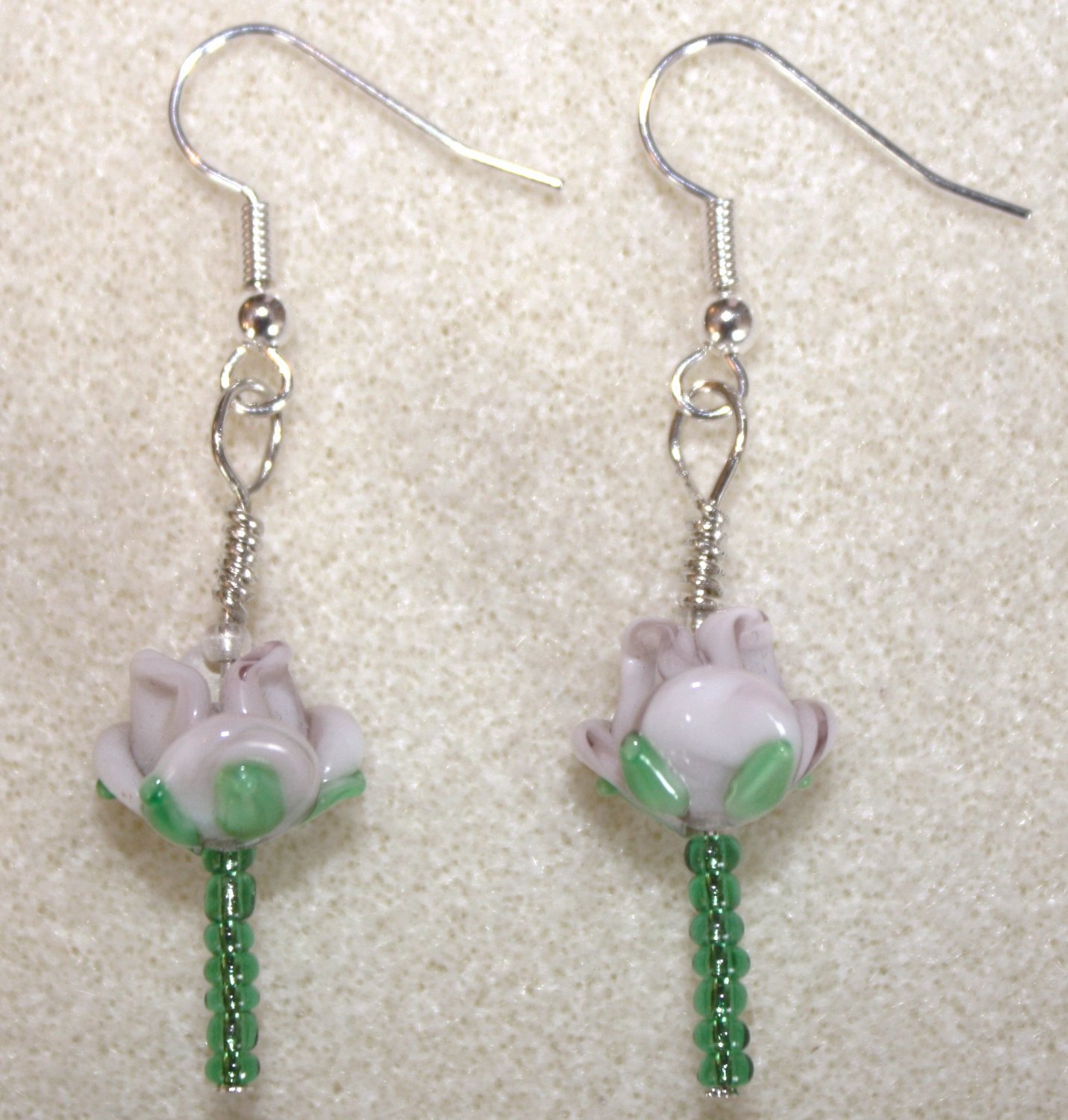 Lavender Rose Earrings - Item #E53