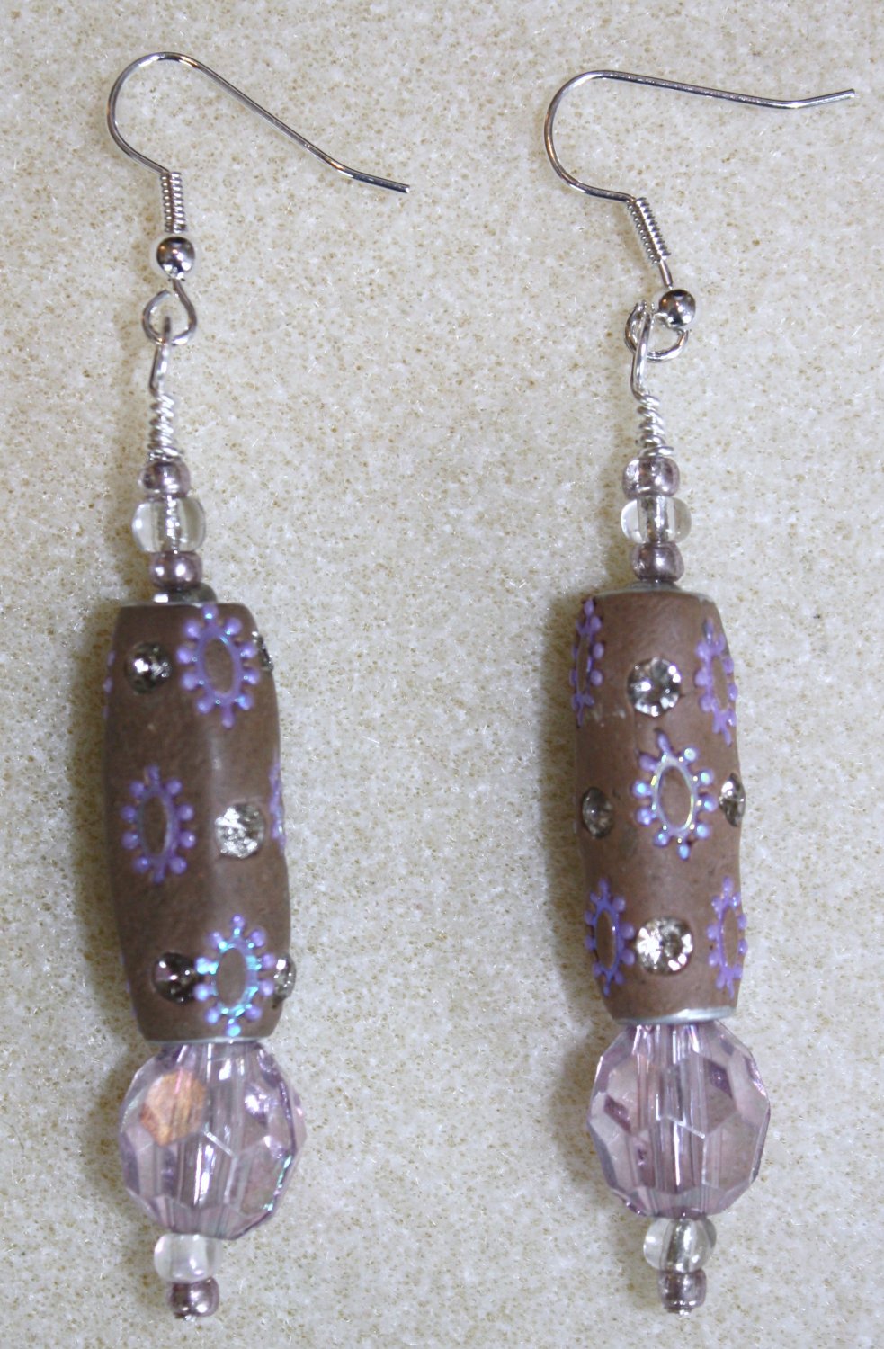 Tooled Lavender Earrings - Item #E76