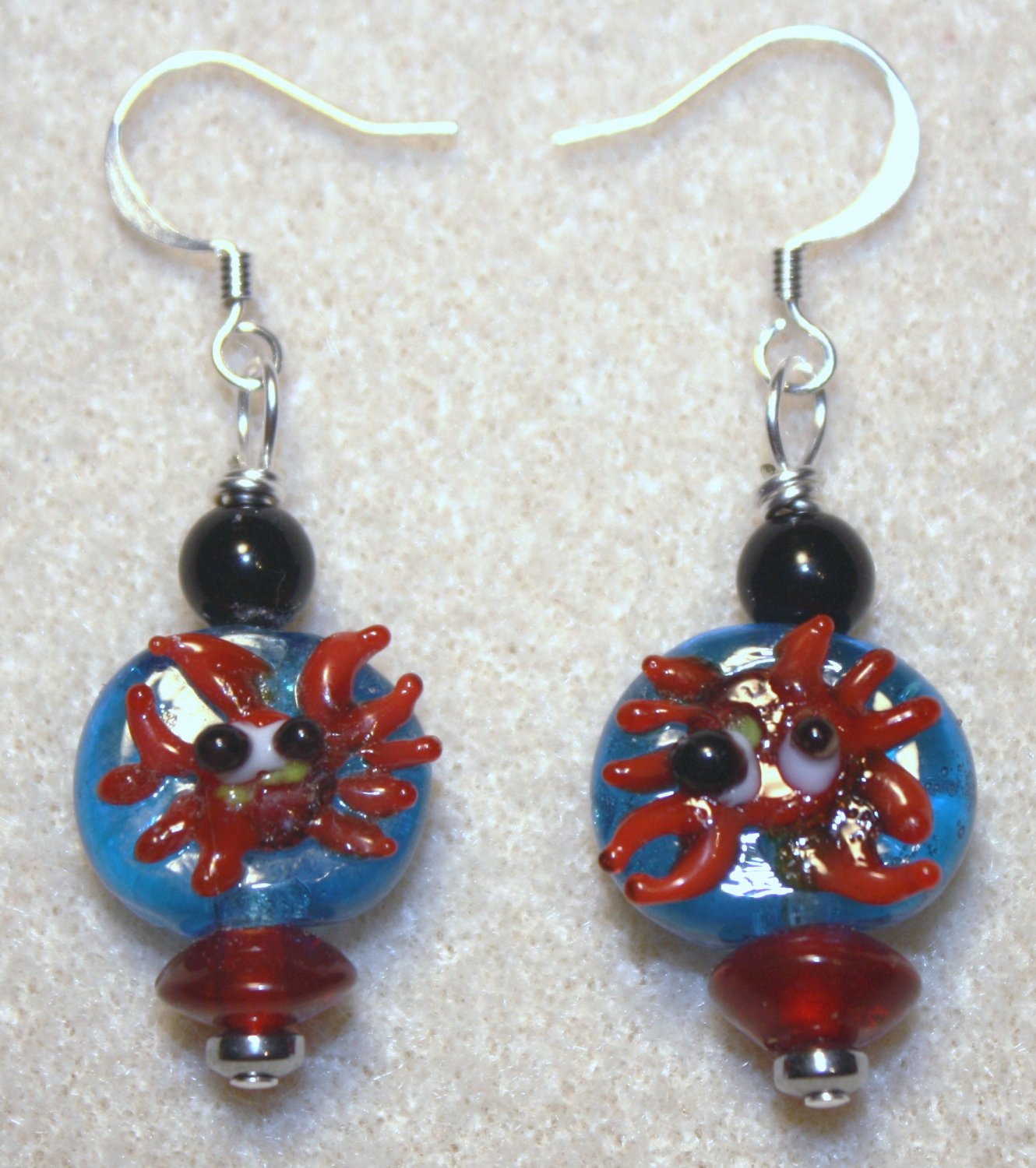 Happy Crab Earrings - Item #E329