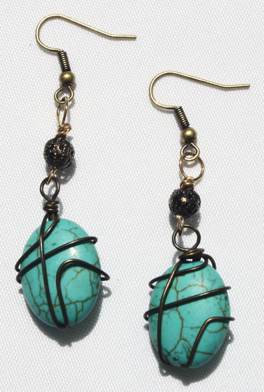 Teal Oval Earrings - Item #E367