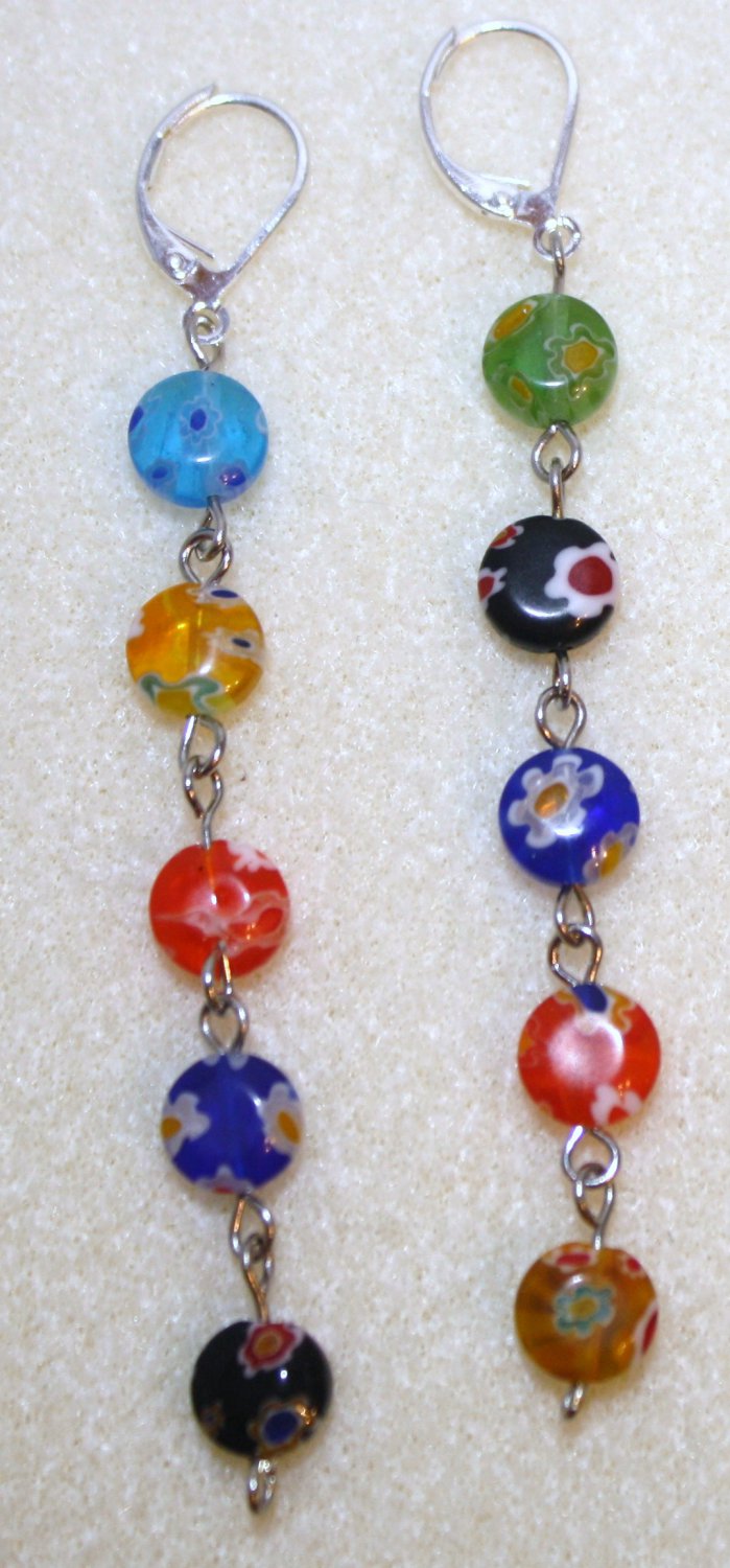 Round Millefiori Bead Earrings - Item #BES13