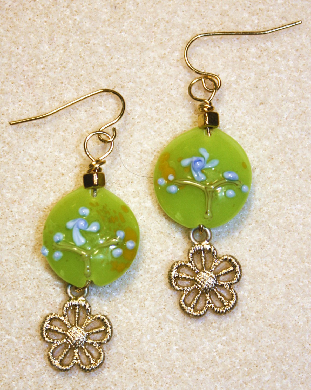 Fresh Floral N' Gold Earrings - Item #E390