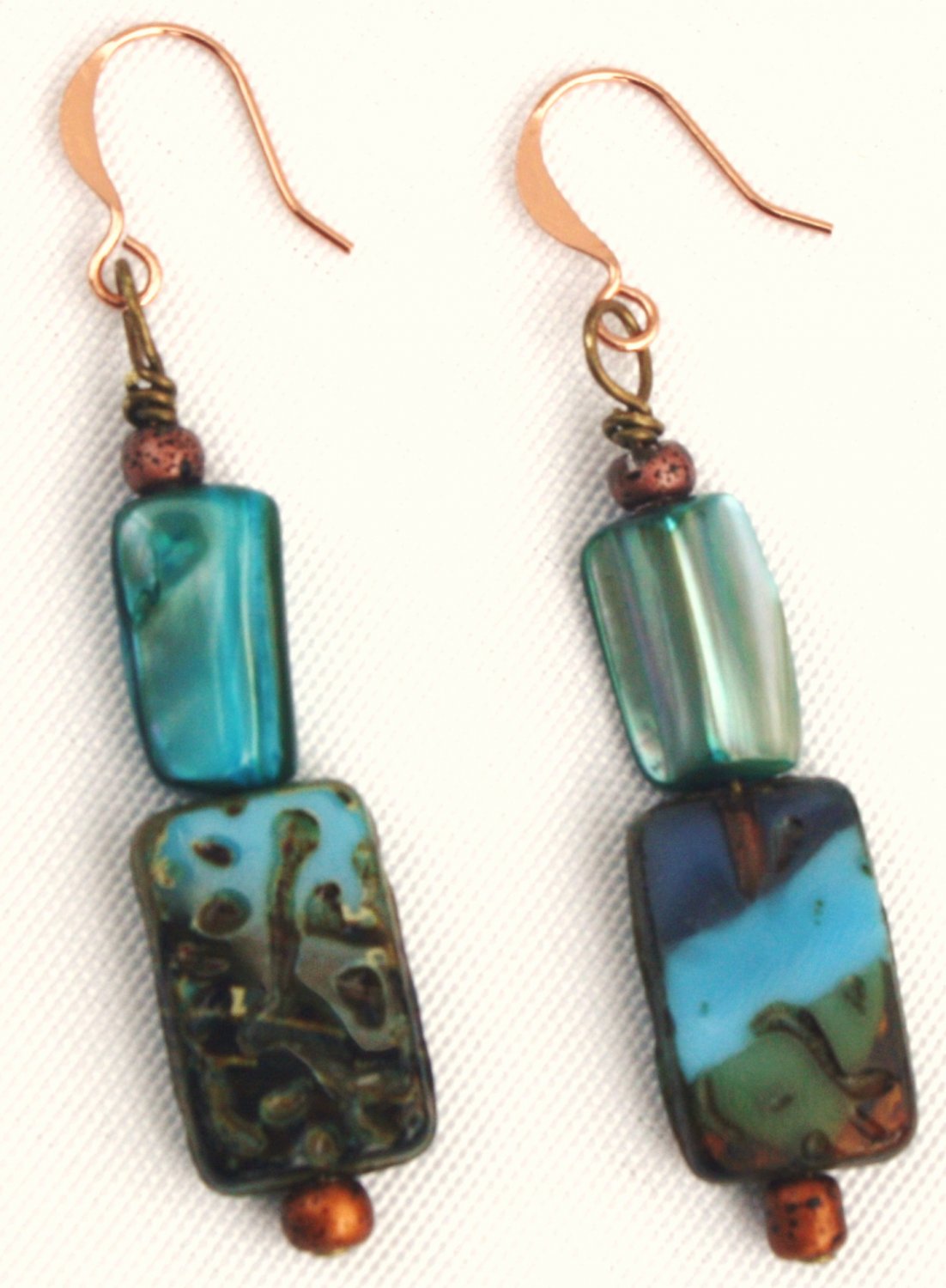 Teal N' Green Bohemian Earrings - Item #E402