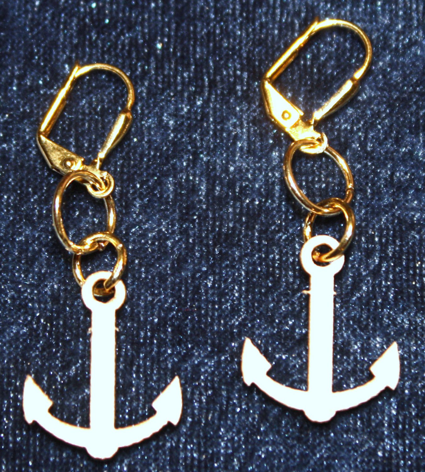Balsa Ship Anchor Earrings - Item #E428