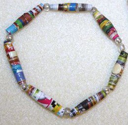 Bohemian-Style Paper Bead Bracelet - Item #BES4