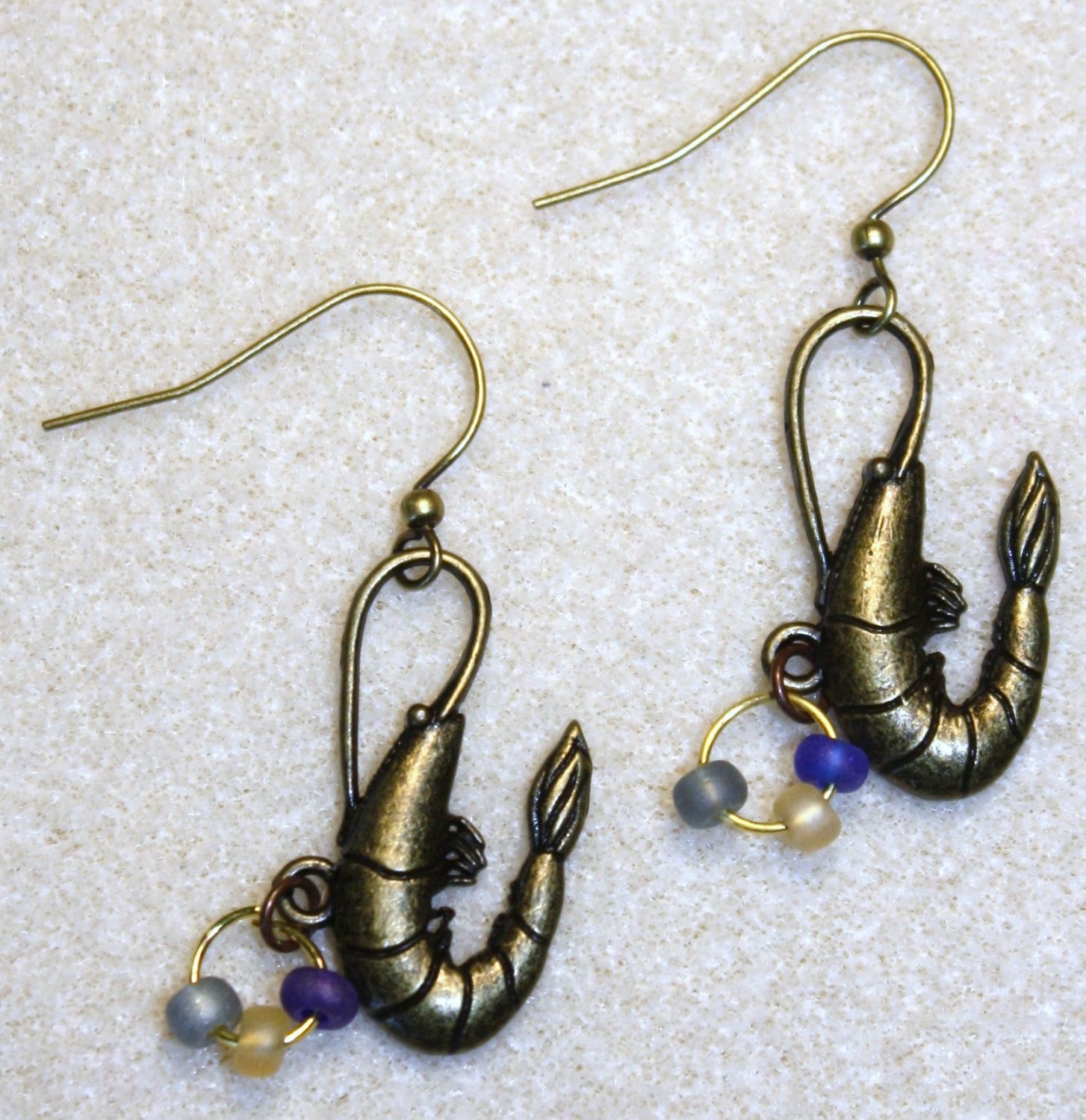 Accented Shrimp Earrings, Design 4 - Item #E436