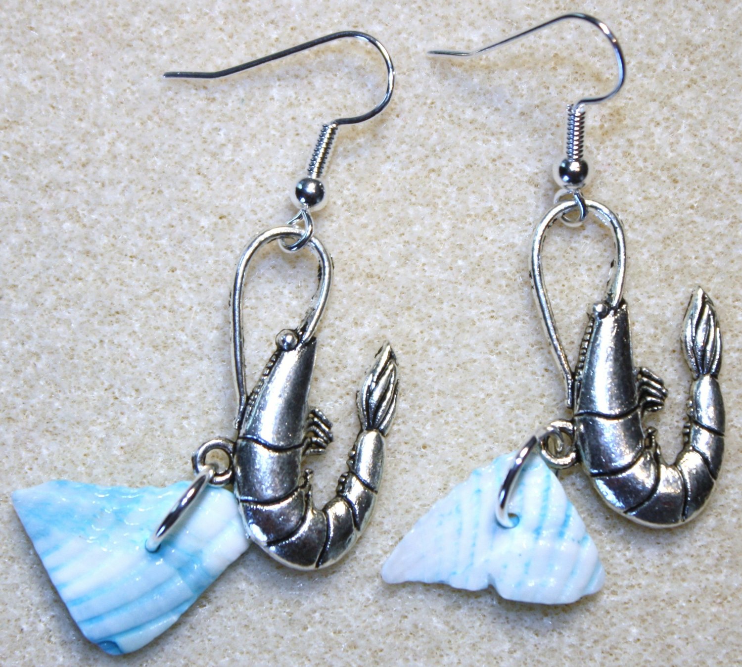 Accented Shrimp Earrings, Design 17 - Item #E449