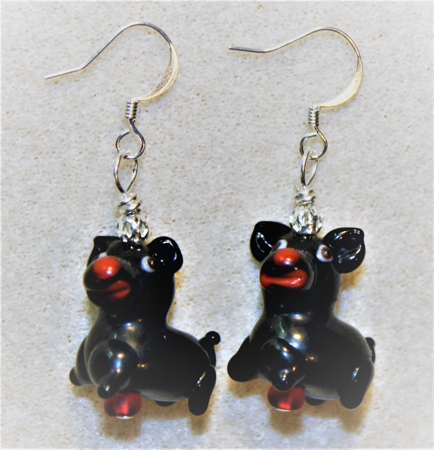 Black N' Red Pup Earrings - Item #E466