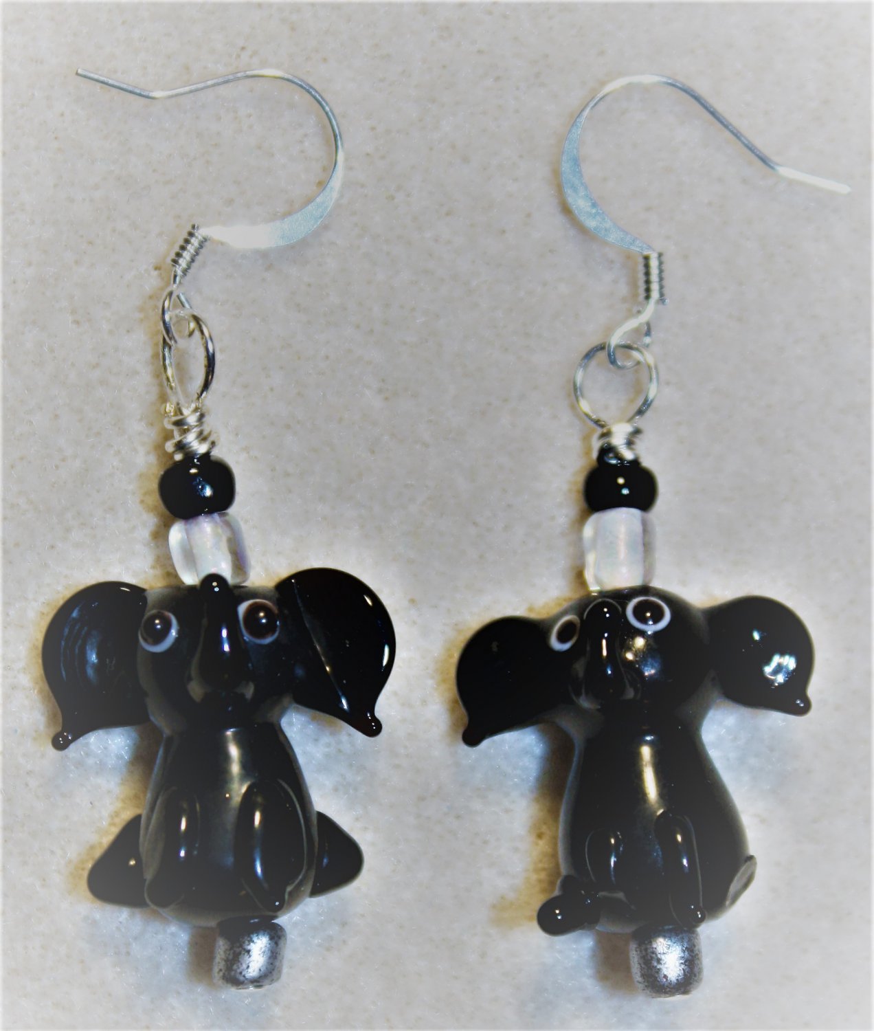 Black Elephant Earrings - Item #E490