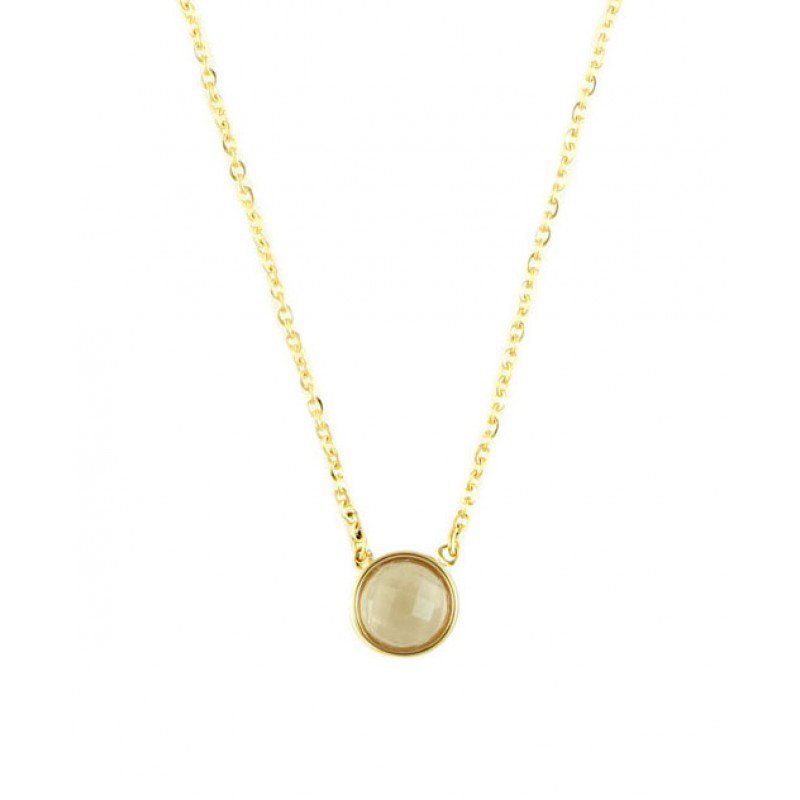 Champagne Glass Stone Stainless Steel Necklace