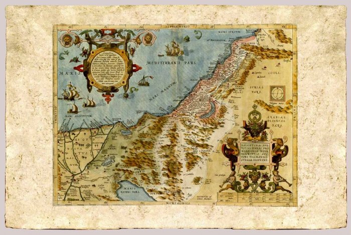 The Promised Land by Abraham Ortelius, 1570