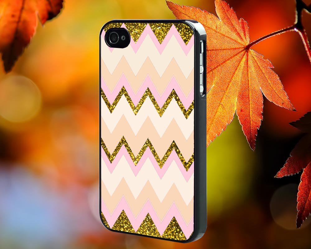 Gold pink chevron for iPhone 4/4S,5,5c,5s & samsung galaxy S3,S4,S5 Case Hard Plastic Cover