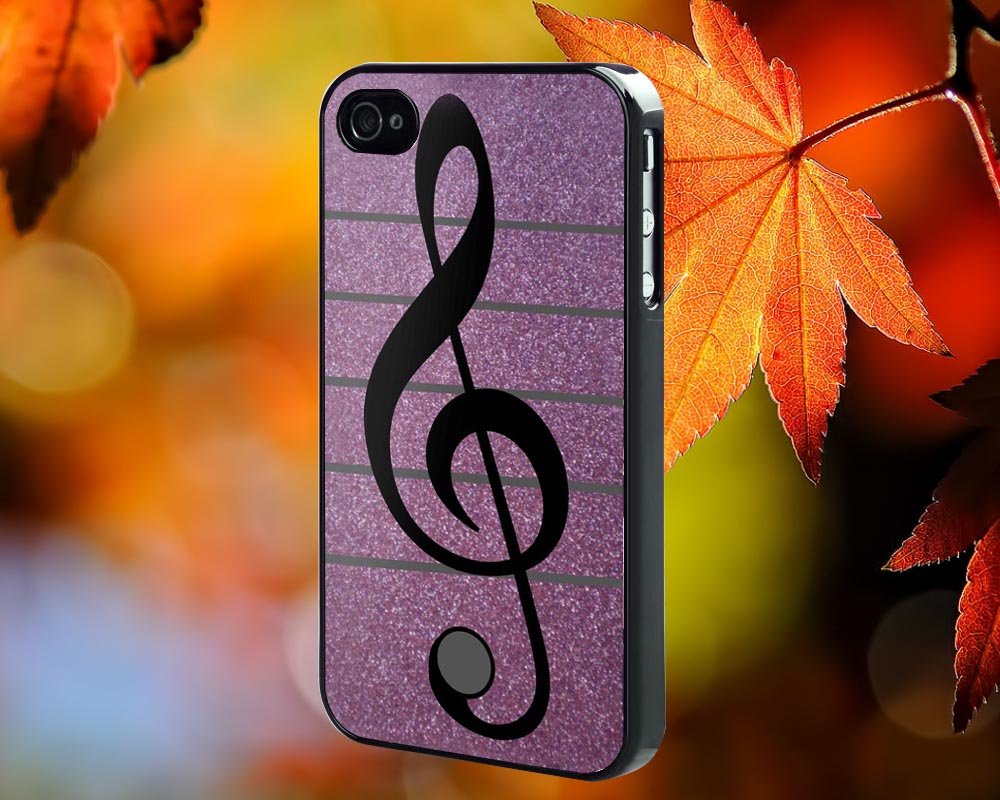 Purple Musical Note for iPhone 4/4S,5,5c,5s & samsung galaxy S3,S4,S5 Case Hard Plastic Cover