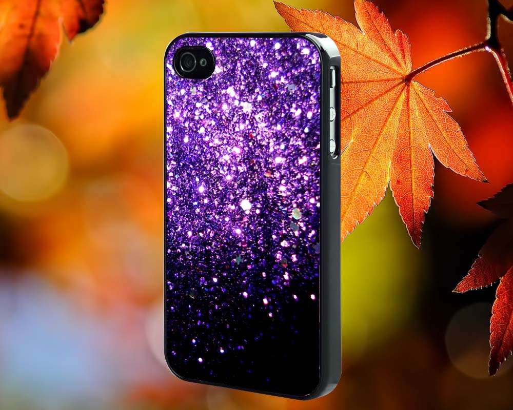 Purple Sparkly for iPhone 4/4S,5,5c,5s & samsung galaxy S3,S4,S5 Case Hard Plastic Cover