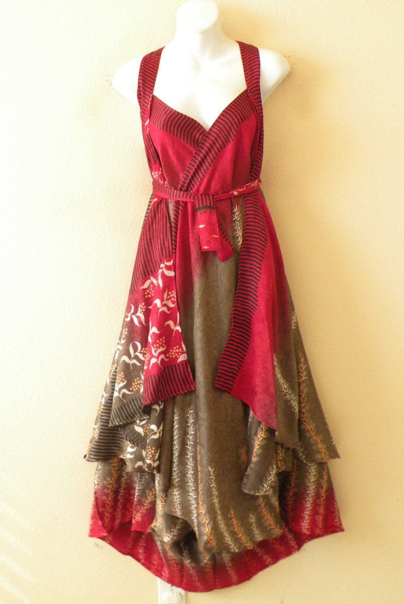 L812 Vintage Silk Magic 34" Wrap Maxi Skirt Tube Dress + DVD
