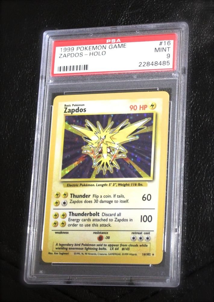Pokemon Card Zapdos 16/102 Base Set Holofoil PSA Graded 9 Mint!